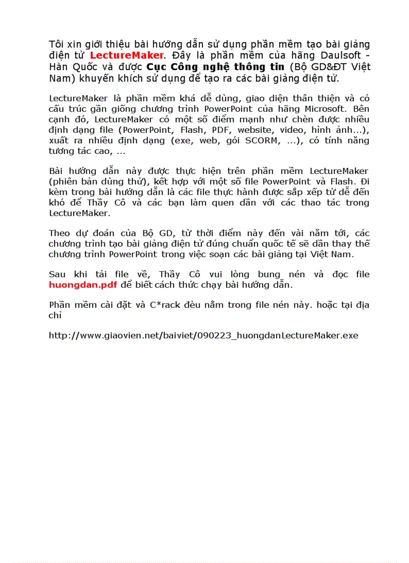 image for page Cai dat va su dung Lecture Maker