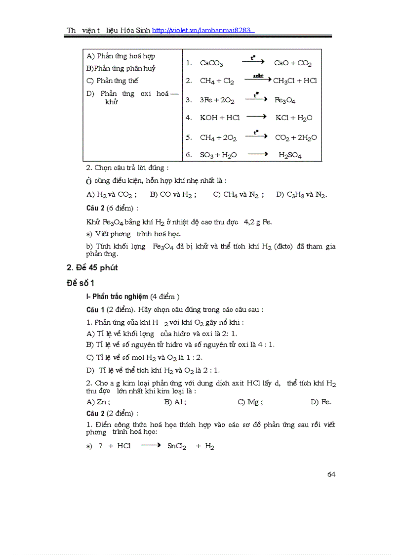 image for page Câu hỏi và bài tập KT Hóa 8 NXBGD Chương 4 5