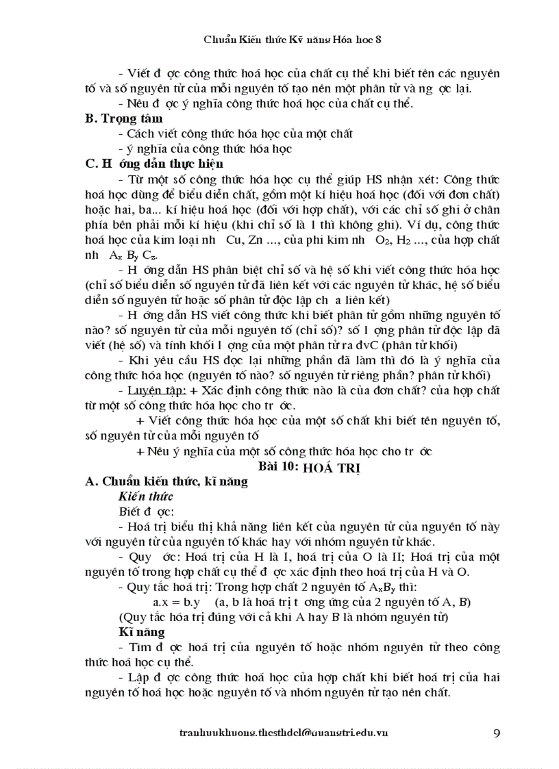 image for page Chuẩn Kiến thức Kỹ năng Hóa học 8