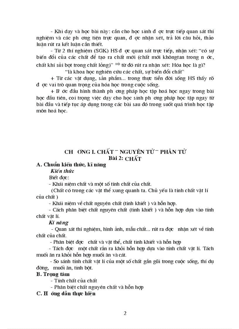 image for page Chuẩn kiến thức kỹ năng môn hóa lớp 8