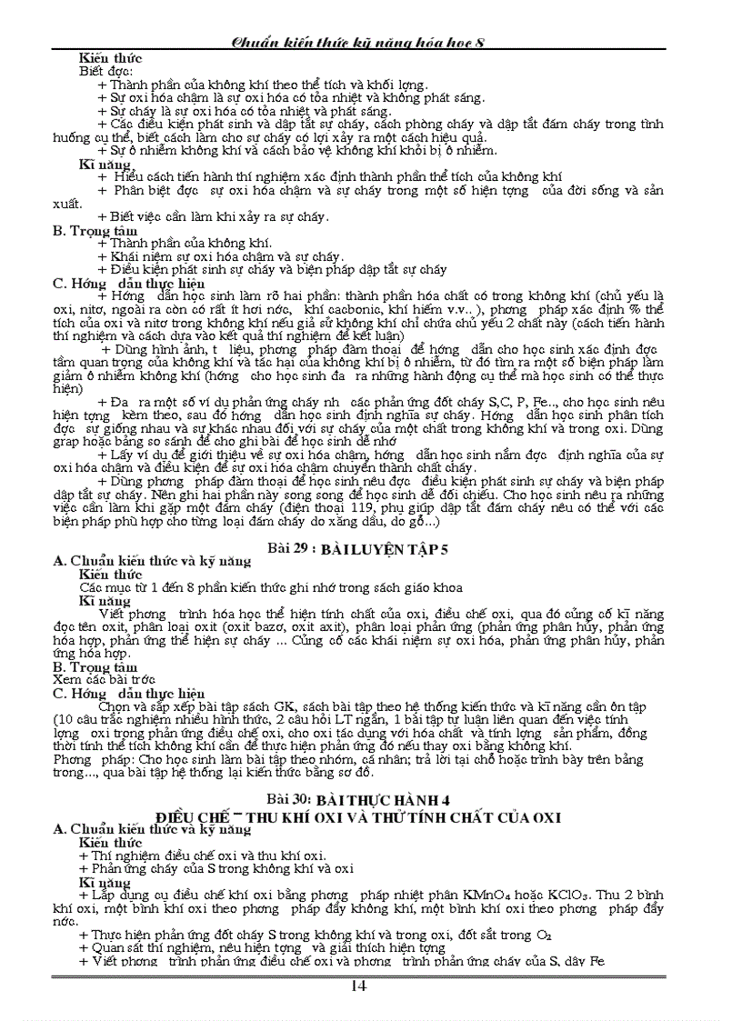 image for page Chuẩn kt kn hóa 8