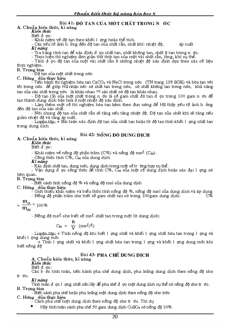 image for page Chuẩn kt kn hóa 8