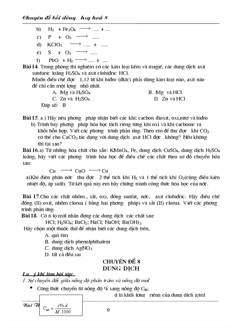 image for page Chuyên đề ôn thi hsg hóa 8