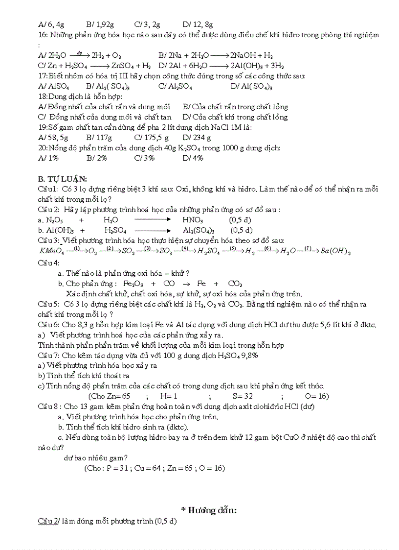 image for page Đề cương ôn tập Hóa 8 Hk2