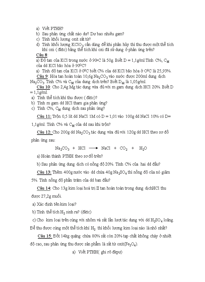 image for page Đề cương ôn tập hóa 8 kỳ II 2010 2011