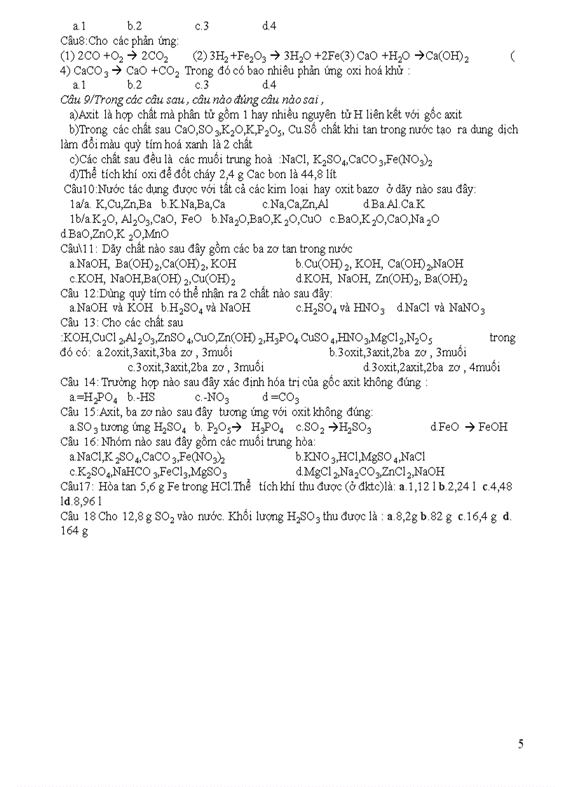 image for page Đề cương ôn tập học kỳ II hoa 8 Ba