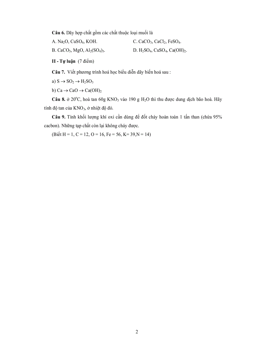 image for page Đề HKII Hóa học 8 4