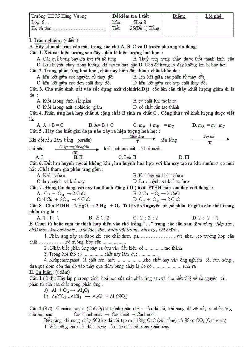 image for page Đề kiểm tra 1 tiết tiết 16