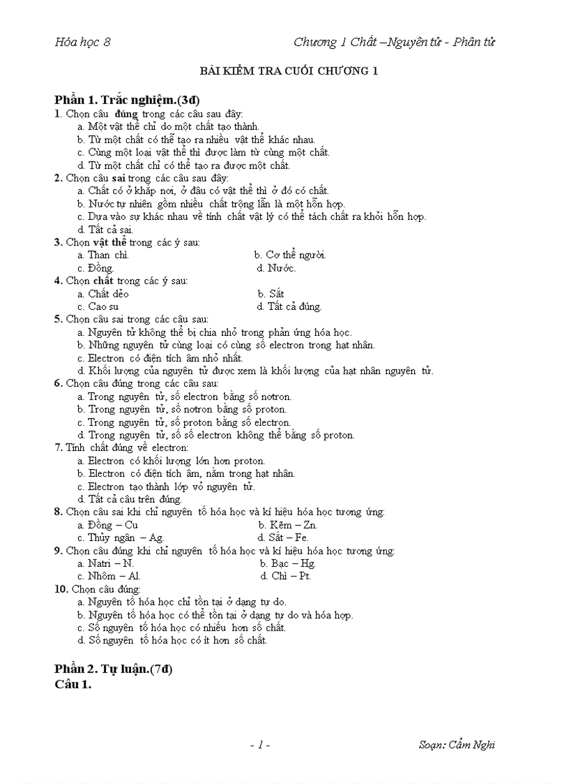 image for page Đề kiểm tra chưong 1