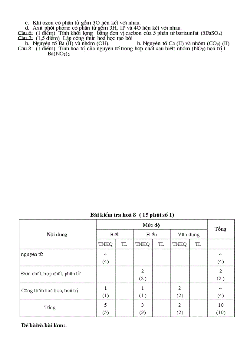 De kiem tra hoa 8 9 ki II