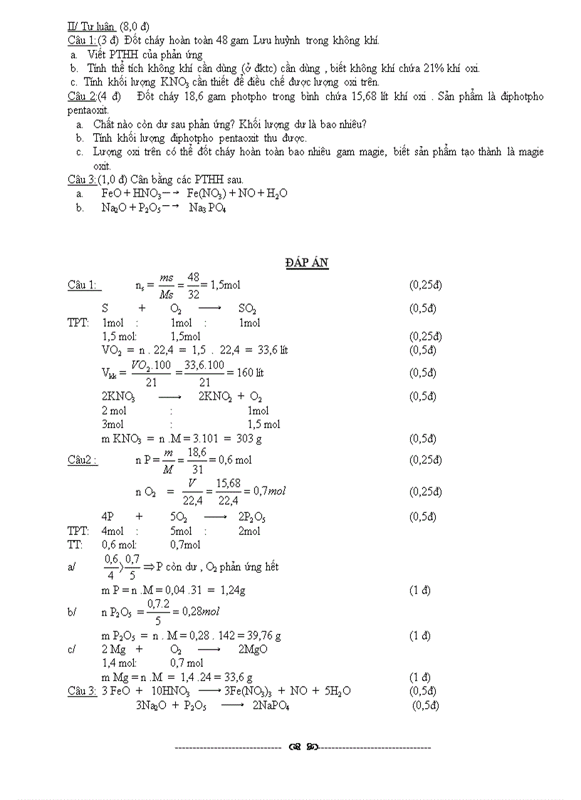 image for page Đề và Đáp án KTCN Hóa 8