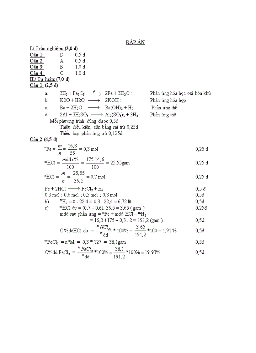 image for page Đề và Đáp án KTCN Hóa 8