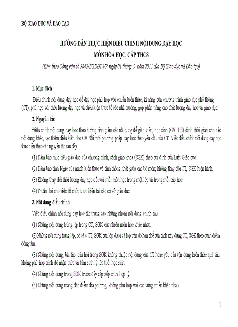 image for page Điều chỉnh nội dung chương trình Hóa