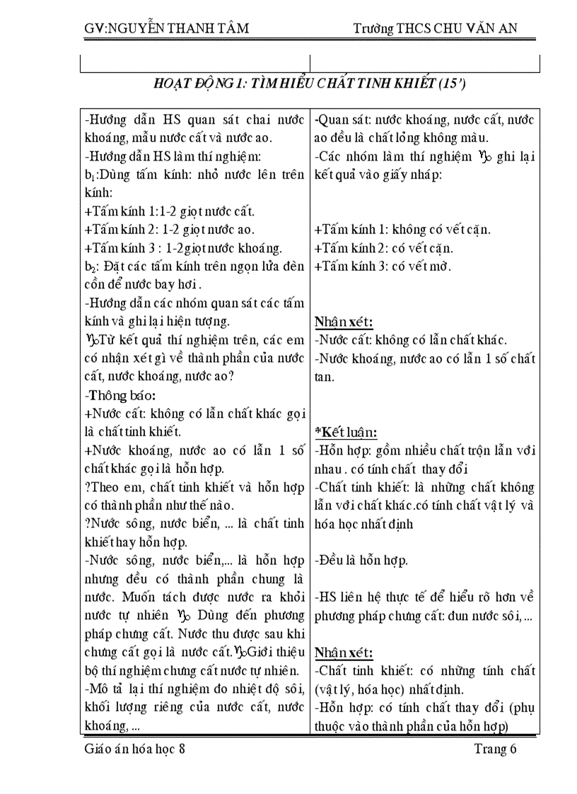 image for page GIÁO ÁN 2 CỘT hóa 8 học kỳ I