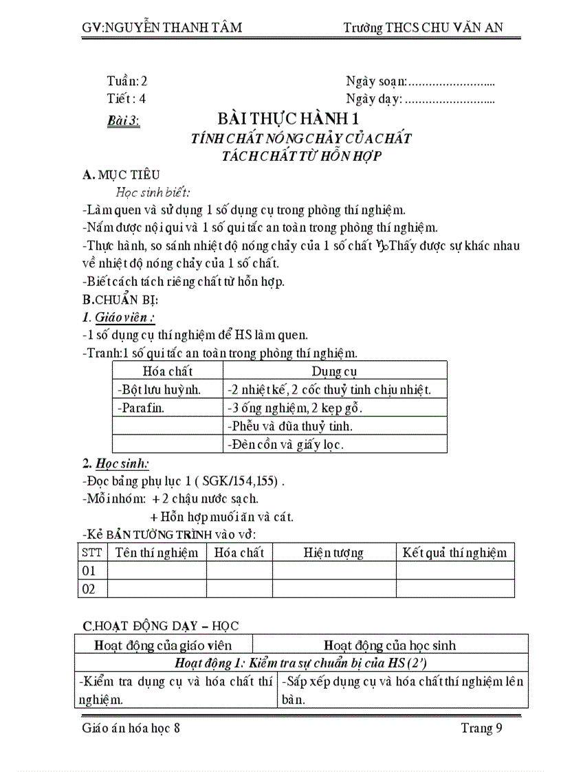 image for page GIÁO ÁN 2 CỘT hóa 8 học kỳ I