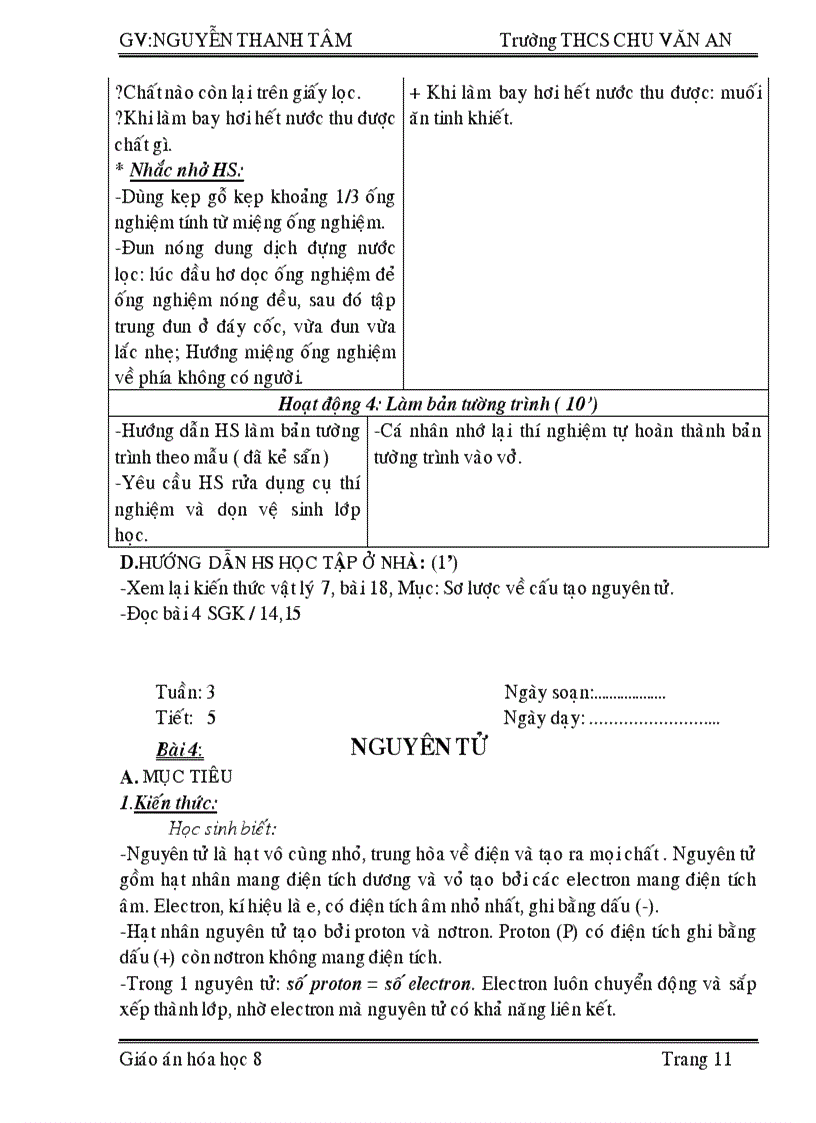 image for page GIÁO ÁN 2 CỘT hóa 8 học kỳ I