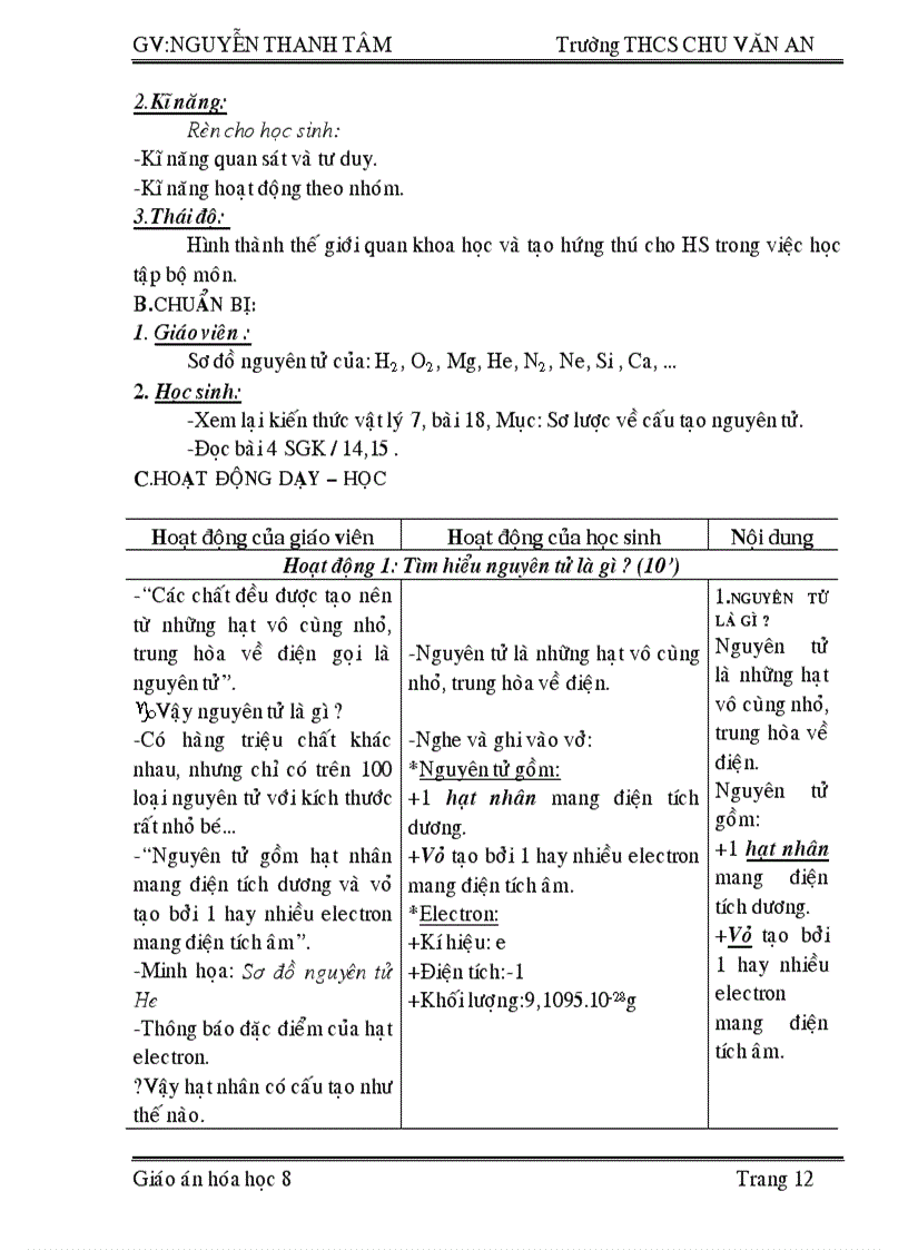 image for page GIÁO ÁN 2 CỘT hóa 8 học kỳ I