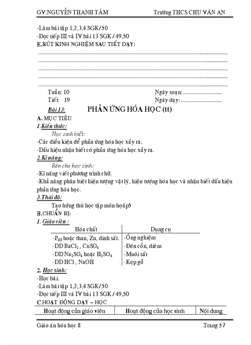 image for page GIÁO ÁN 2 CỘT hóa 8 học kỳ I