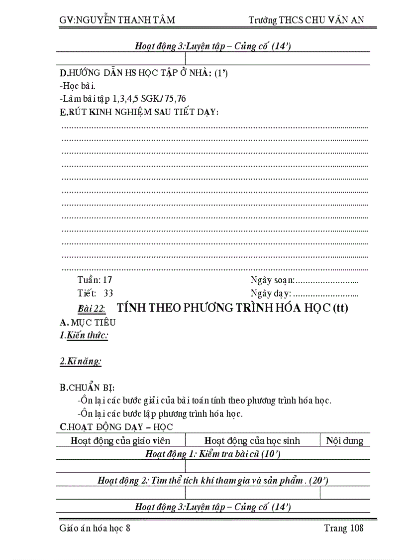 image for page GIÁO ÁN 2 CỘT hóa 8 học kỳ I