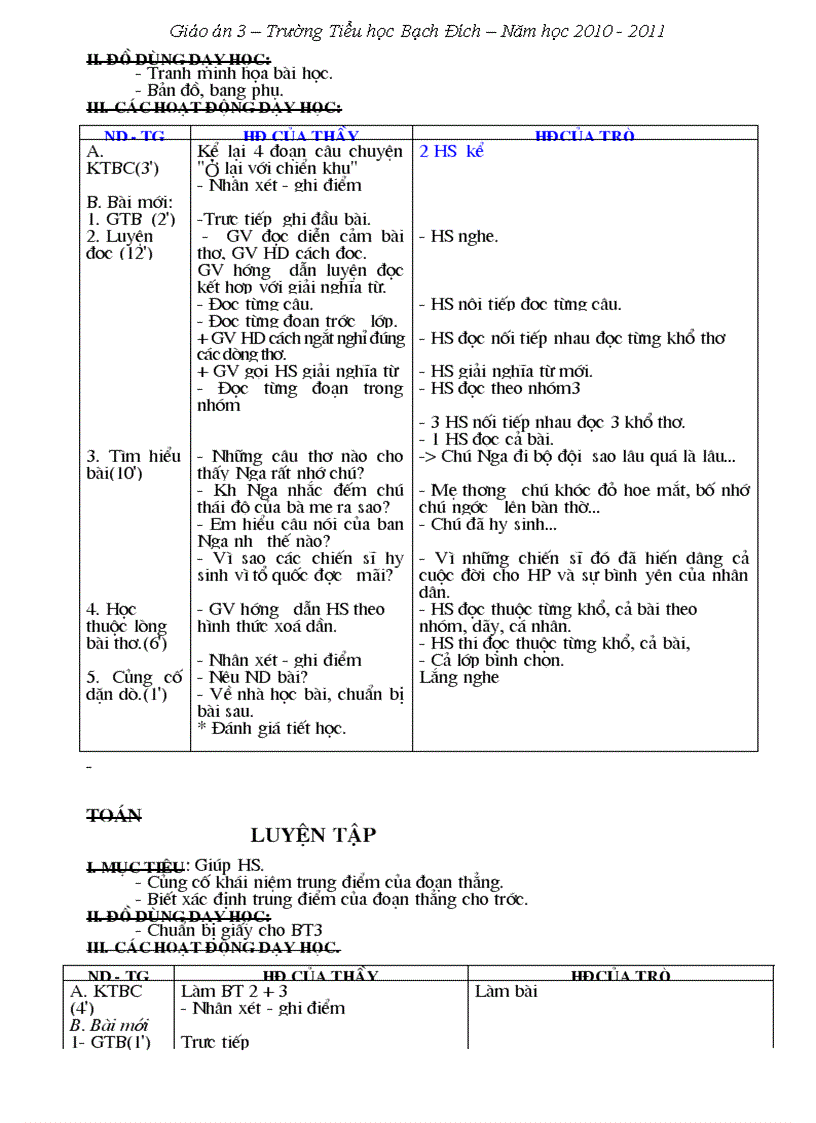 image for page Giáo án 3 Tuần 20 23