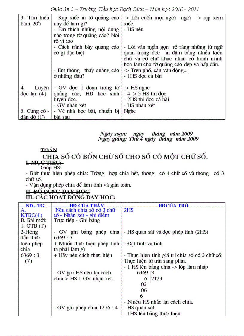 image for page Giáo án 3 Tuần 20 23