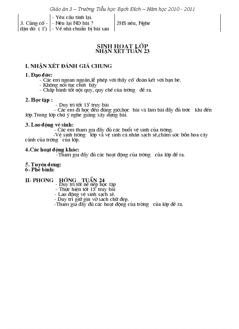 image for page Giáo án 3 Tuần 20 23