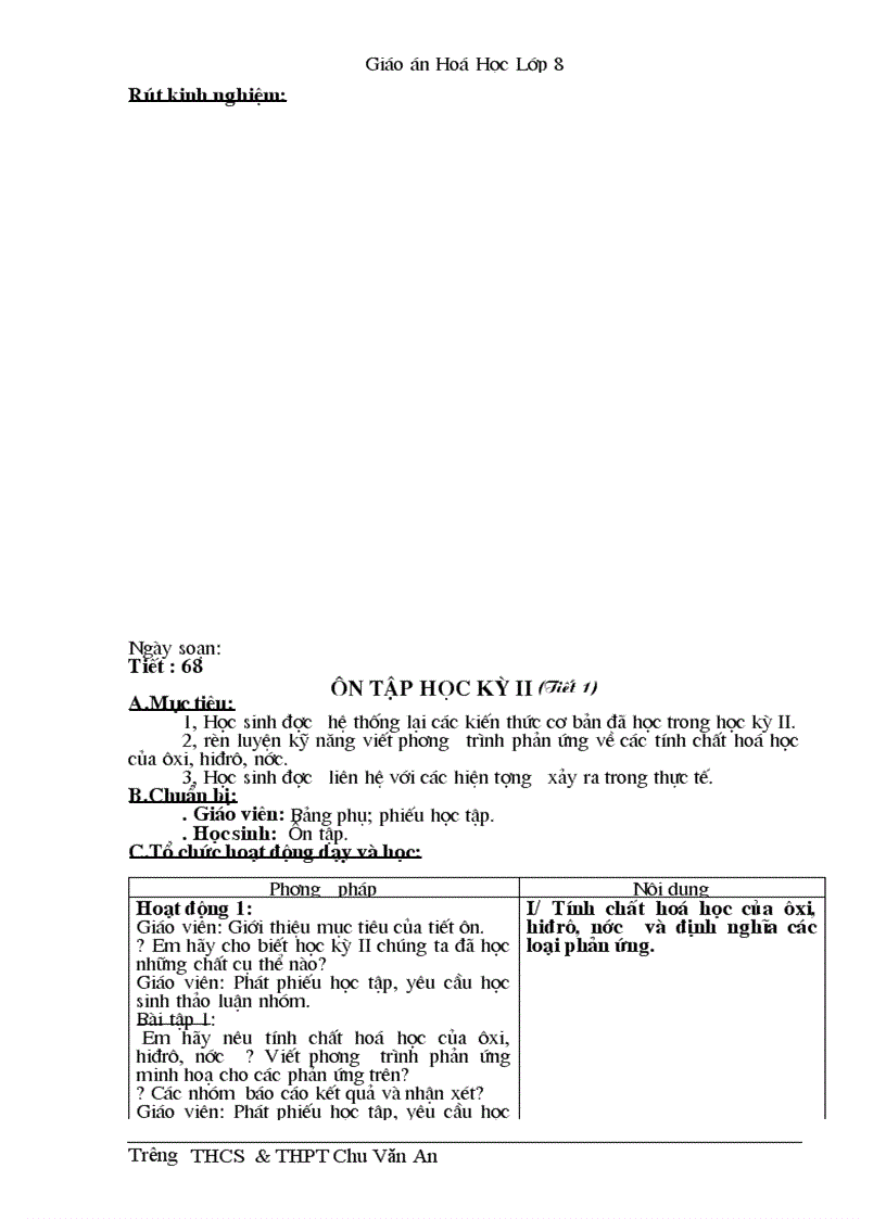 image for page Giáo án Hóa 8 3 cột cả năm