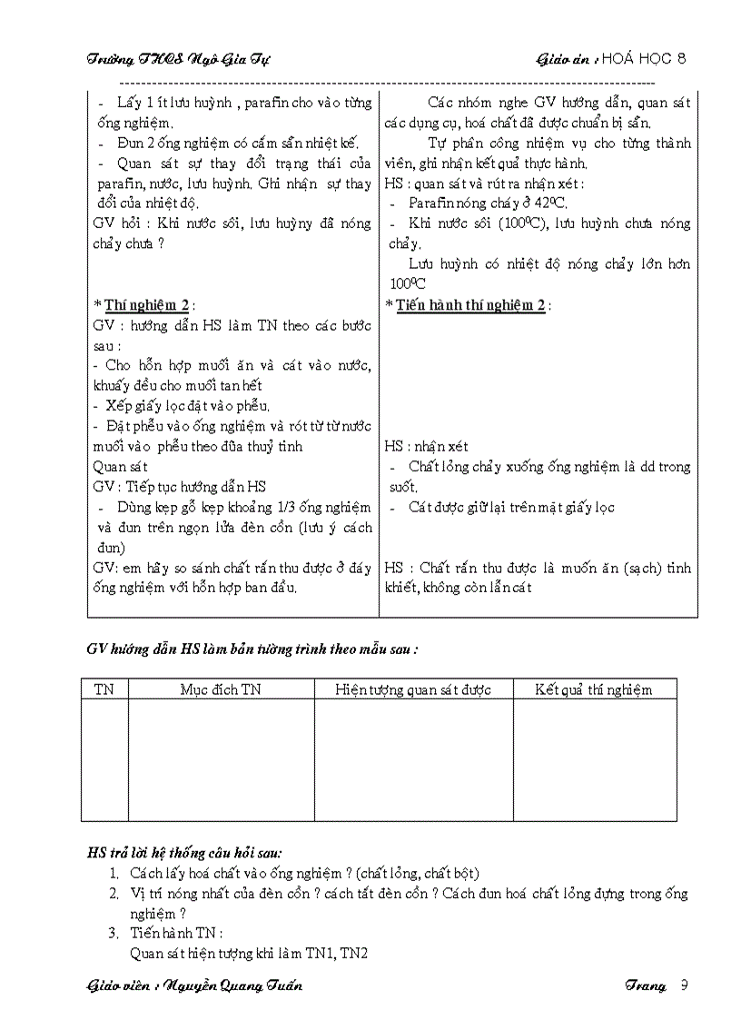 image for page Giáo án hóa 8 chỉ in không sửa