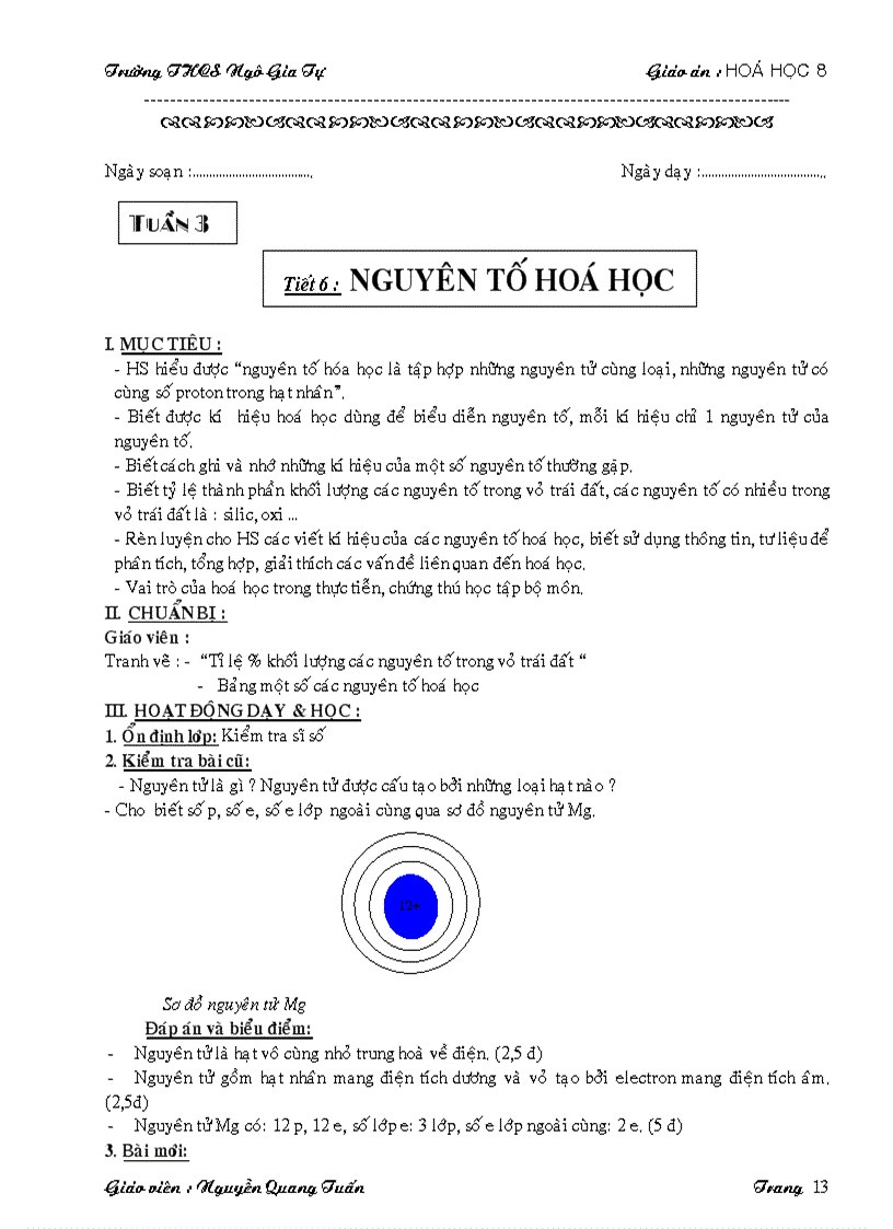 image for page Giáo án hóa 8 chỉ in không sửa