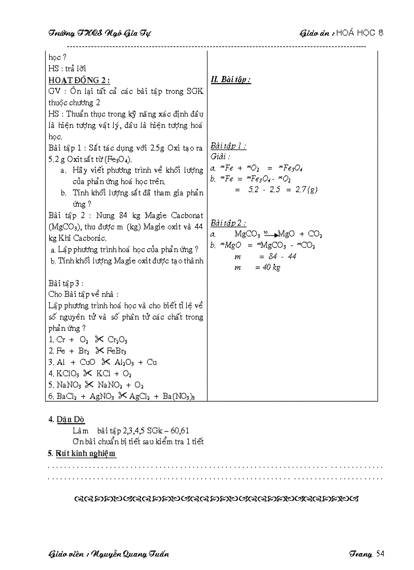 image for page Giáo án hóa 8 chỉ in không sửa