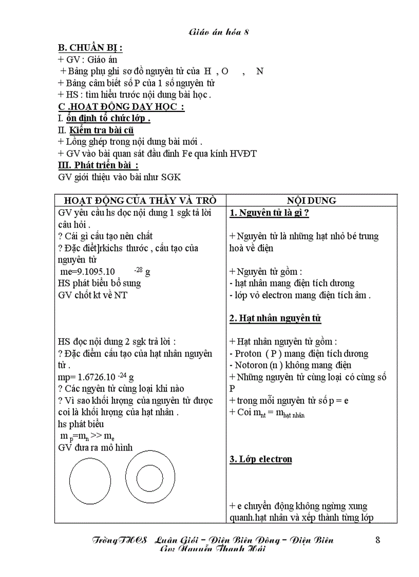 image for page Giáo án Hóa 8 chỉ in