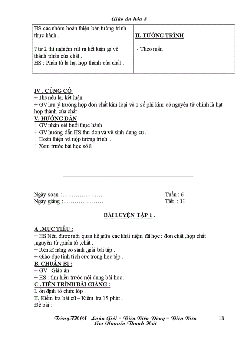 image for page Giáo án Hóa 8 chỉ in