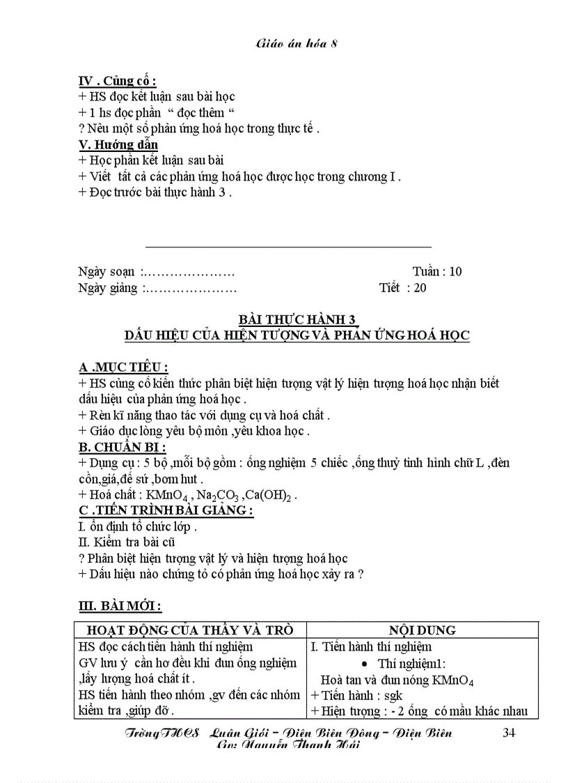 image for page Giáo án Hóa 8 chỉ in