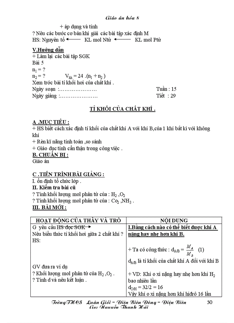image for page Giáo án Hóa 8 chỉ in