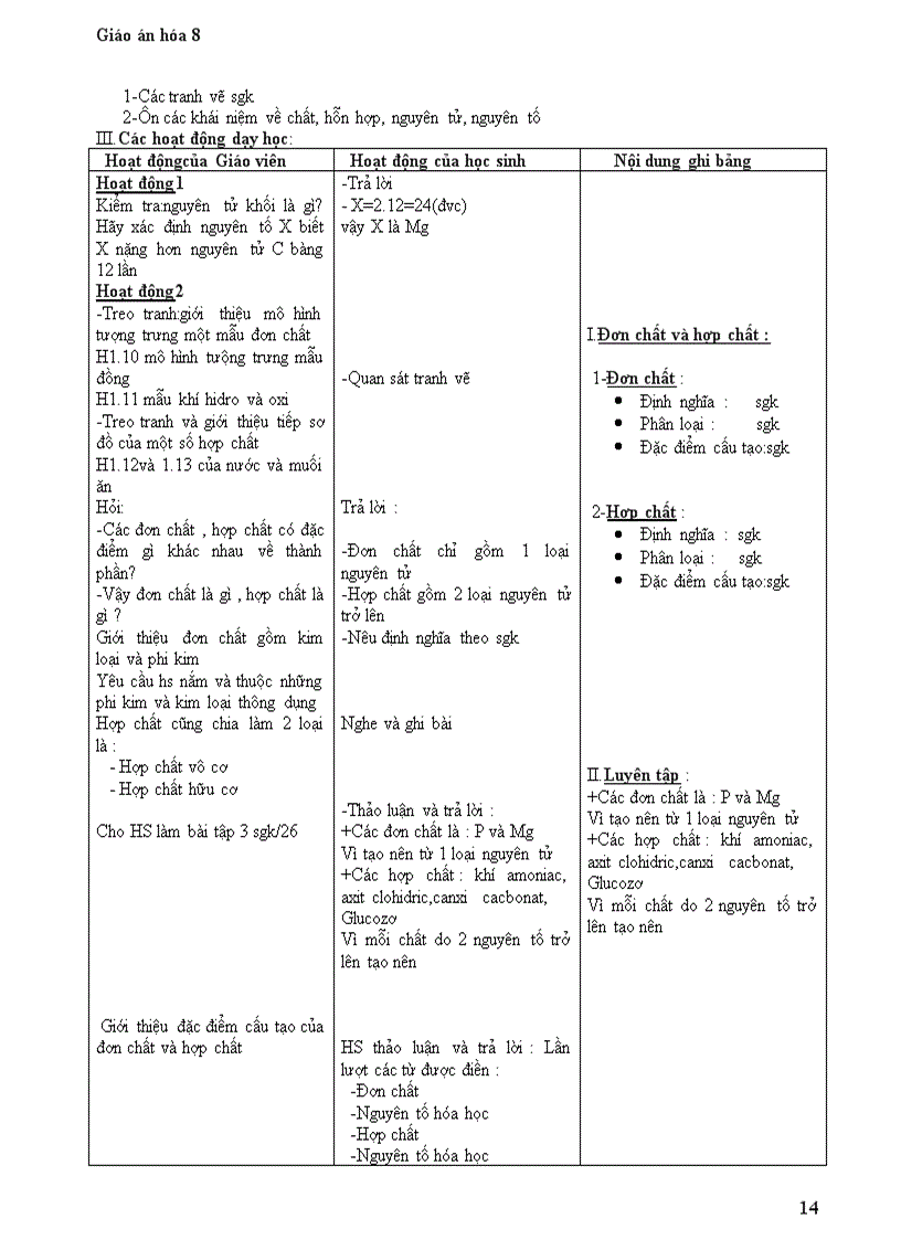 image for page Giáo án hóa 8 chi tiết
