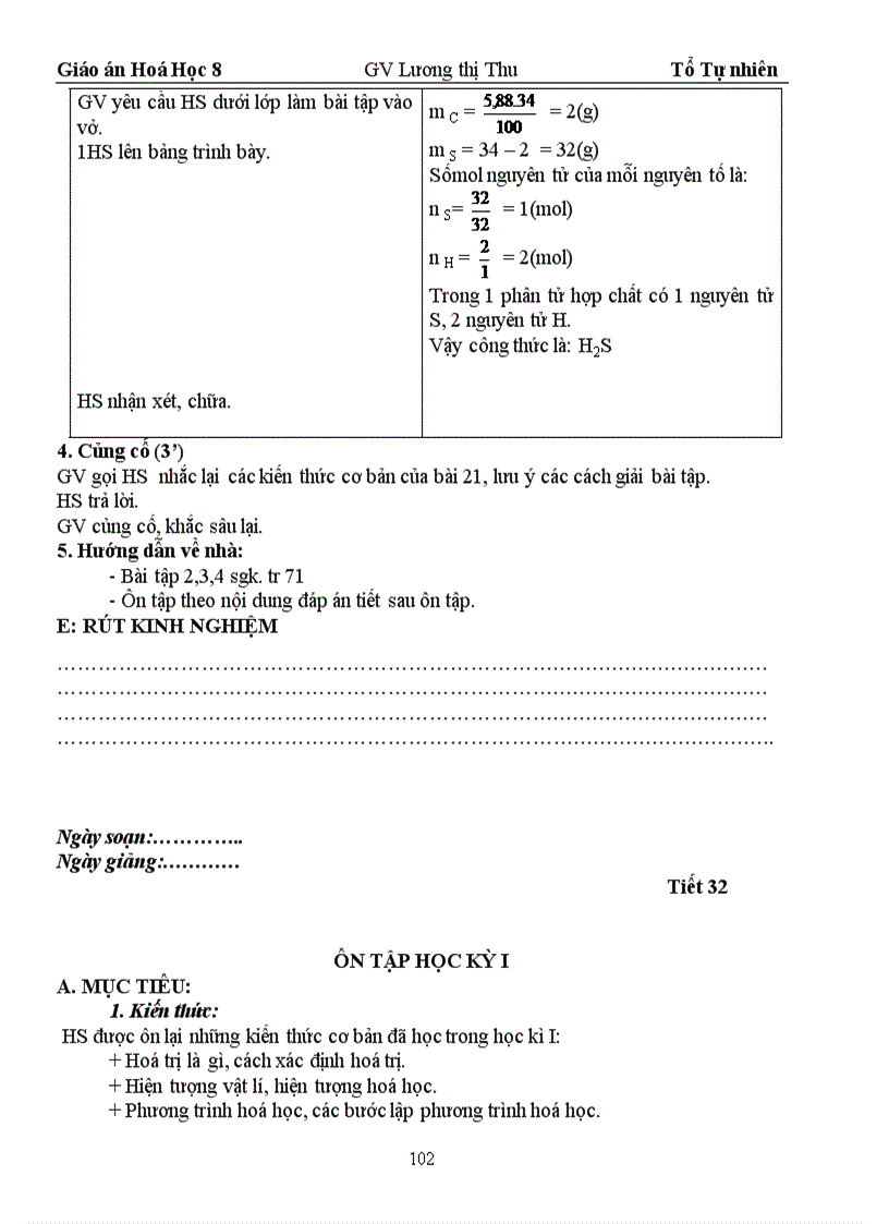 image for page Giáo án Hóa 8 chọn bộ chuẩn KTKN