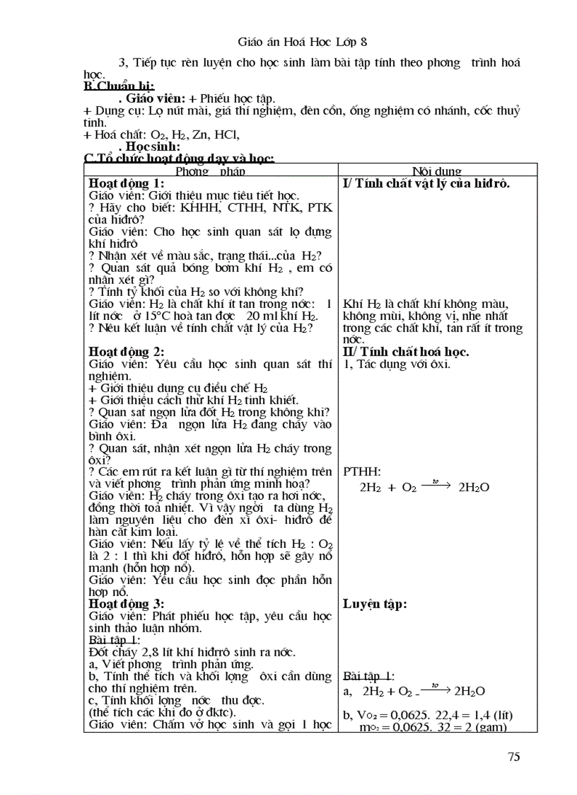 image for page Giáo án hóa 8 chuẩn không cần chỉnh