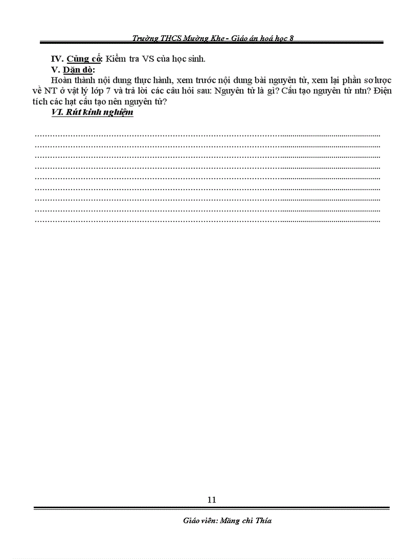 image for page Giao an Hoa 8 Chuan KT 1