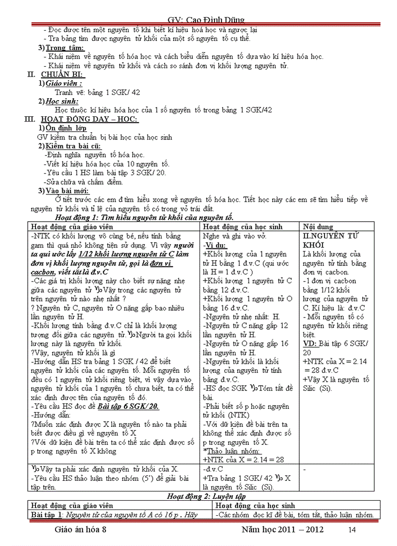 image for page Giao an hoa 8 chuan kt kn