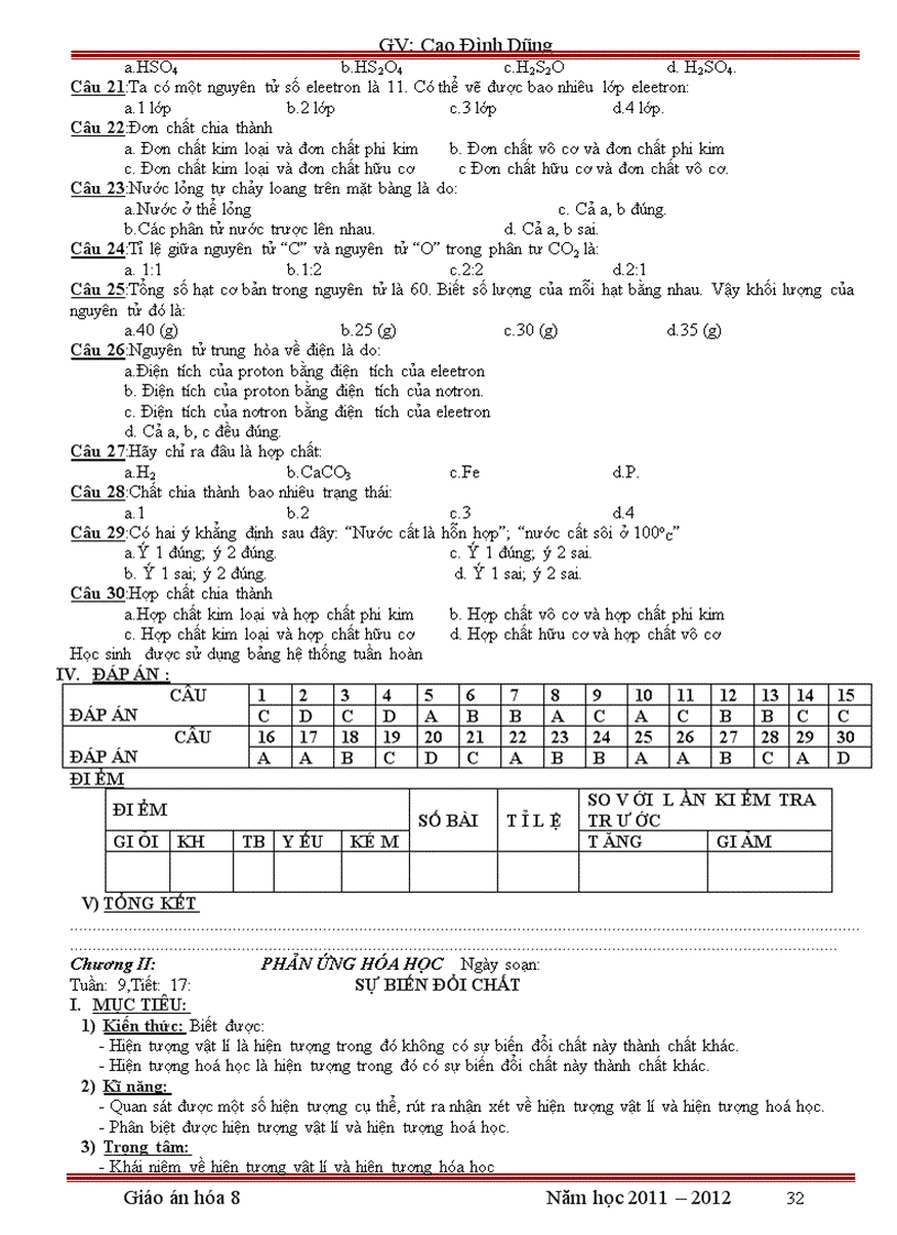 image for page Giao an hoa 8 chuan kt kn