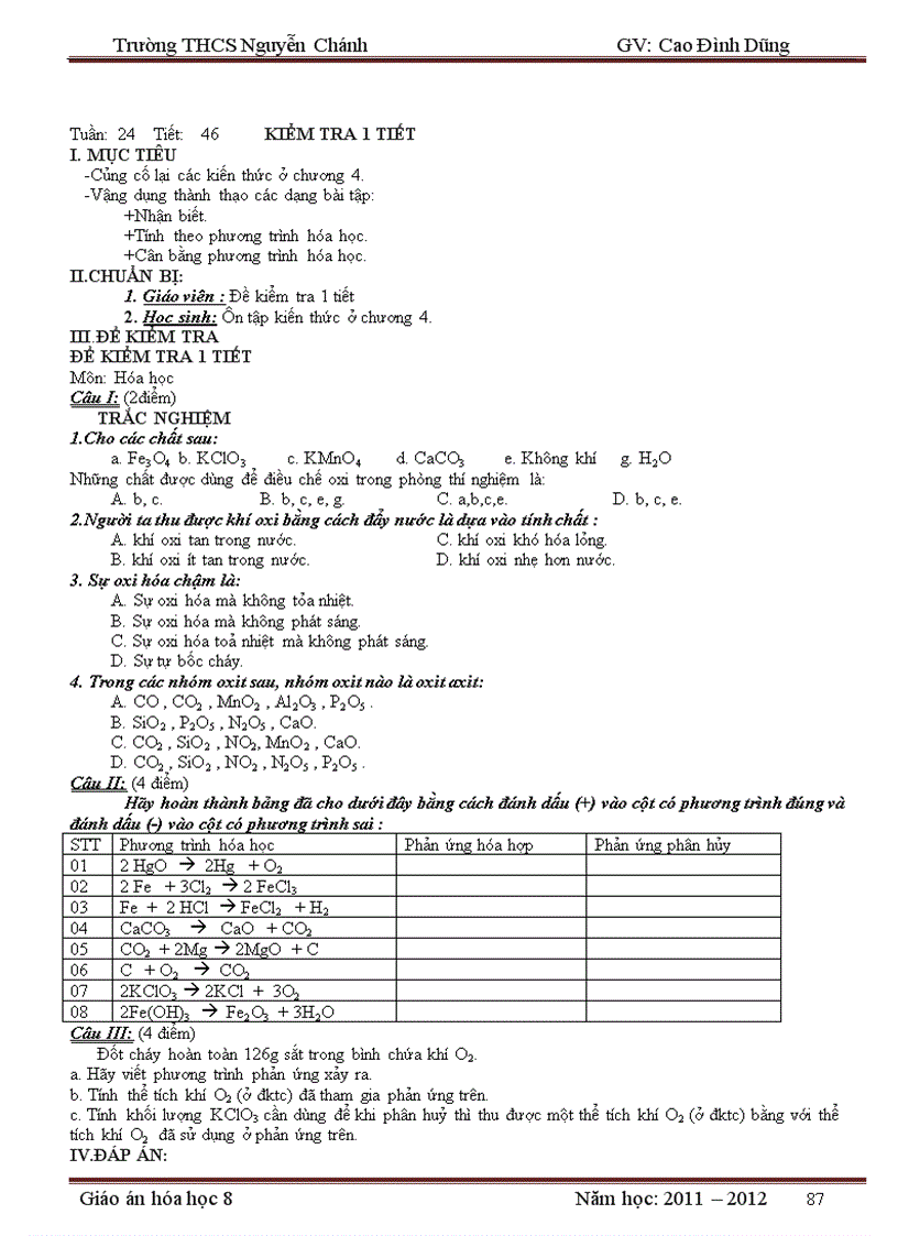 image for page Giao an hoa 8 chuan kt kn