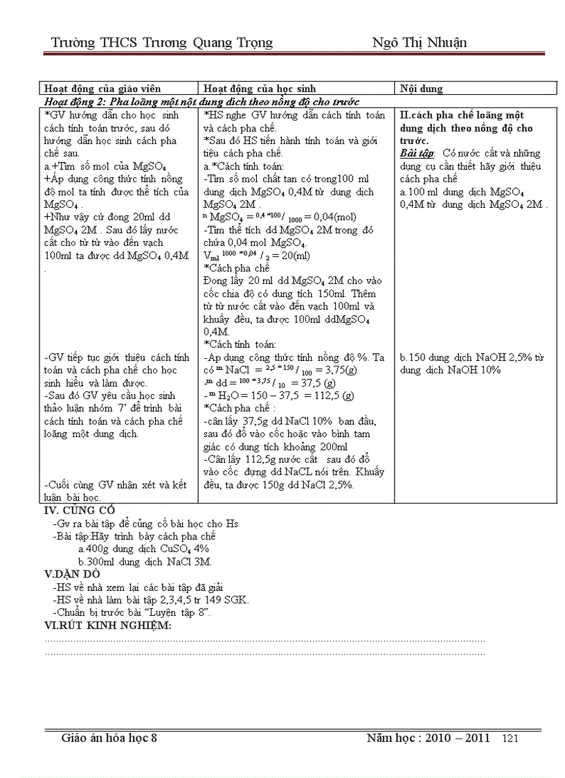 image for page Giao an hoa 8 chuan kt kn