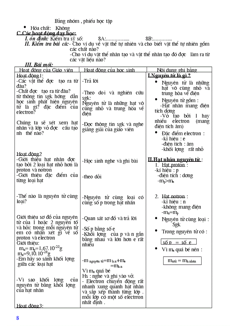 image for page Giao an hoa 8 day du muc tieu