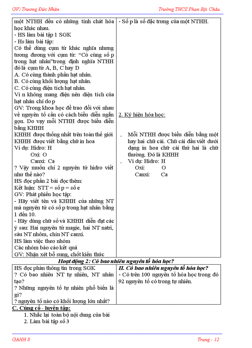 image for page Giao an hoa 8 day du