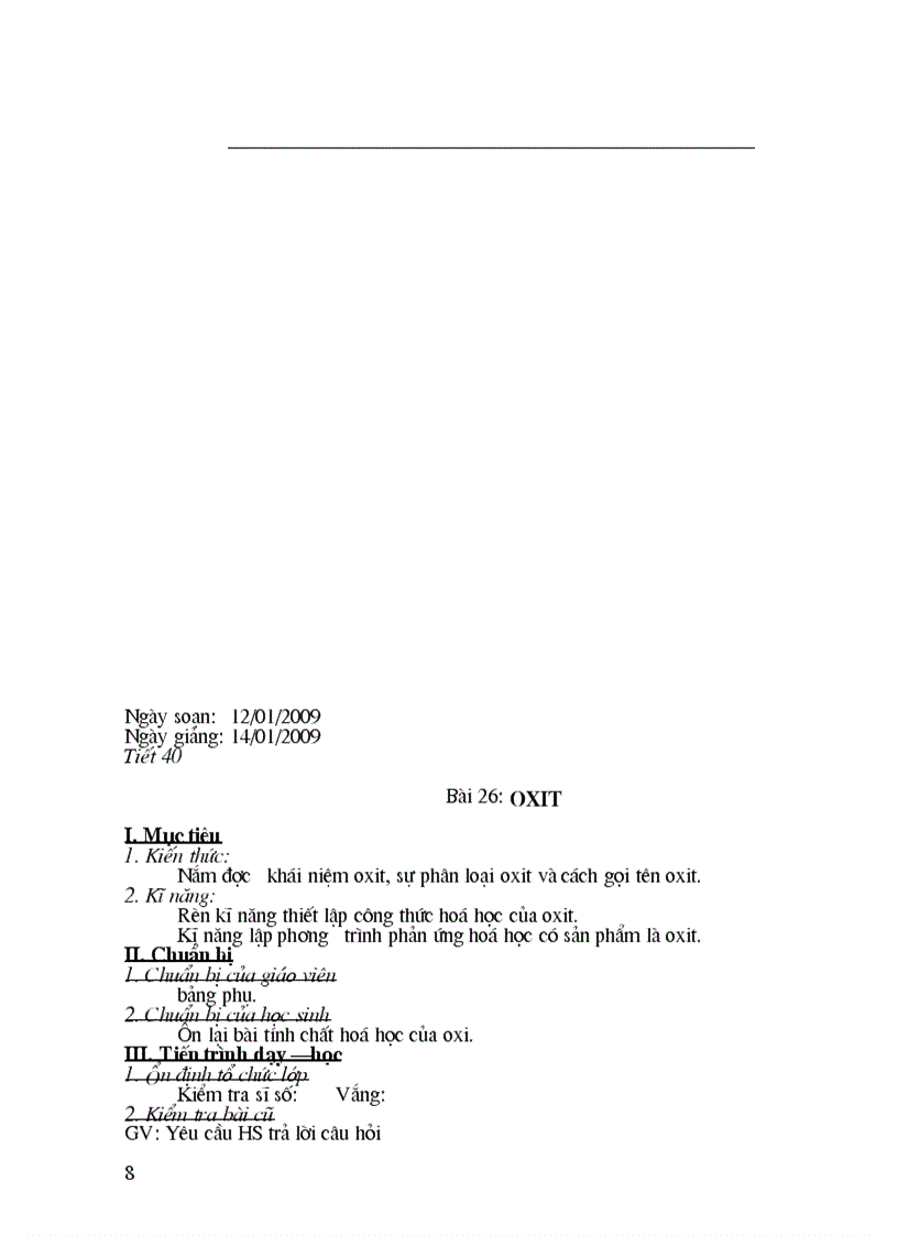 image for page Giáo án hóa 8 hk II Soạn theo TKBG