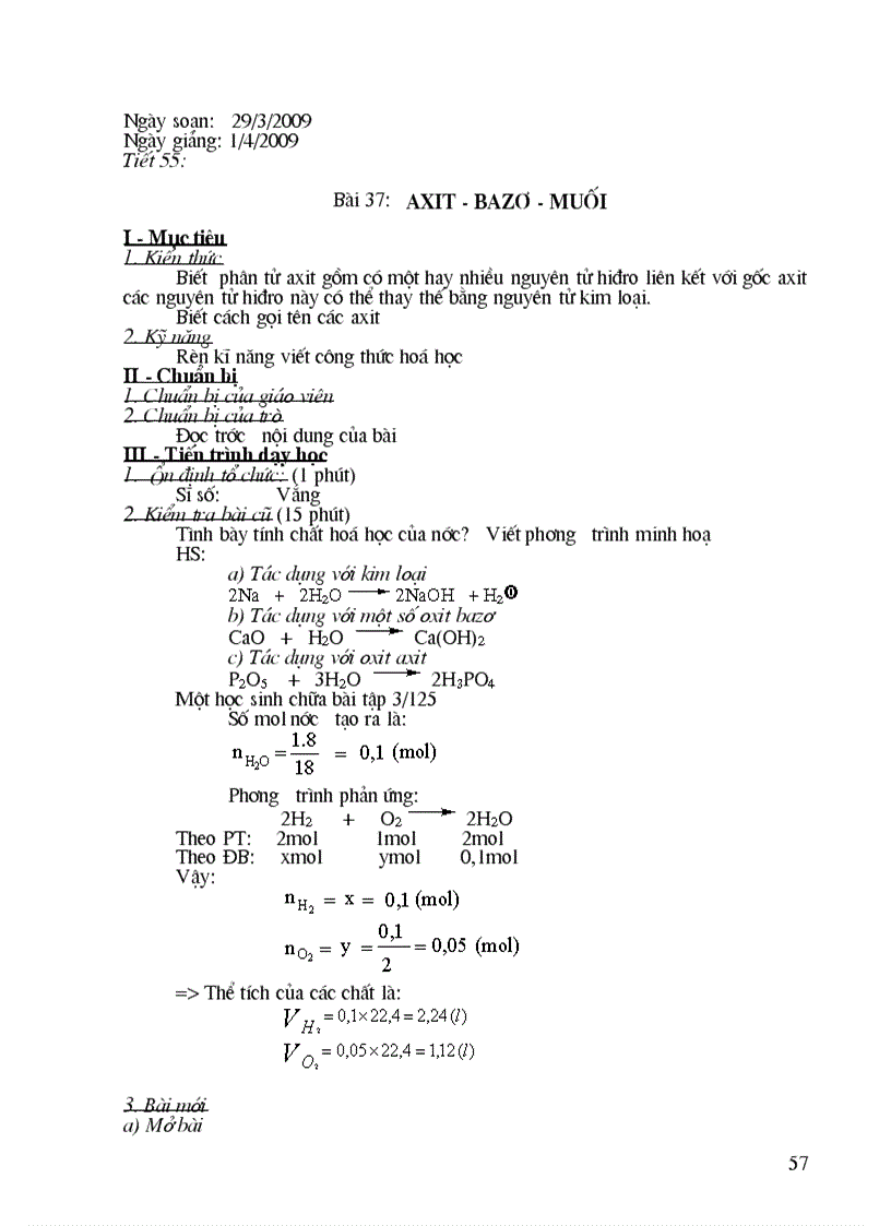 image for page Giáo án hóa 8 hk II Soạn theo TKBG