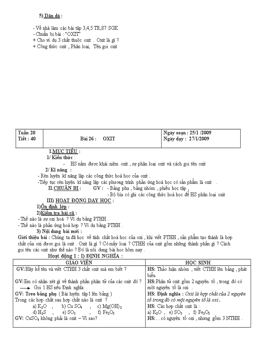 image for page Giáo án hóa 8 HkII cực hay