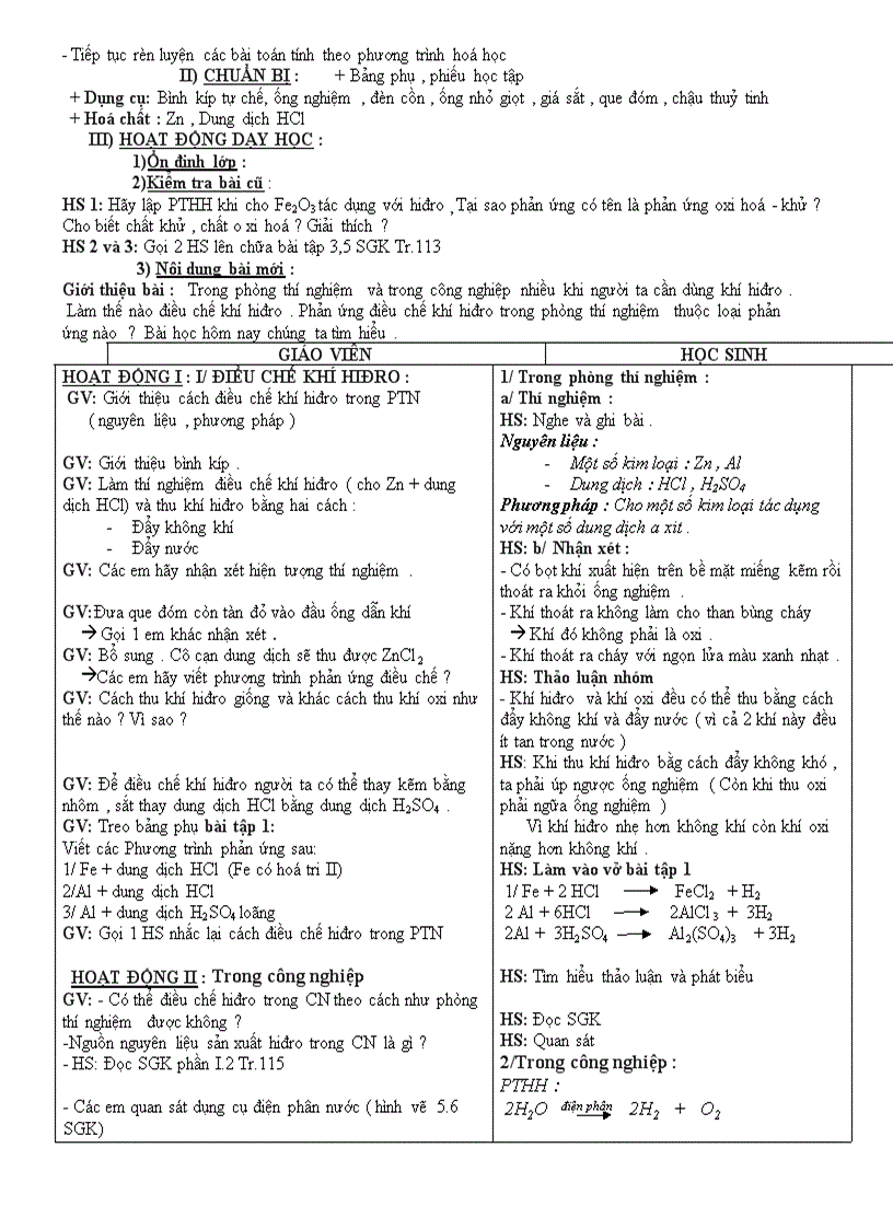 image for page Giáo án hóa 8 HkII cực hay