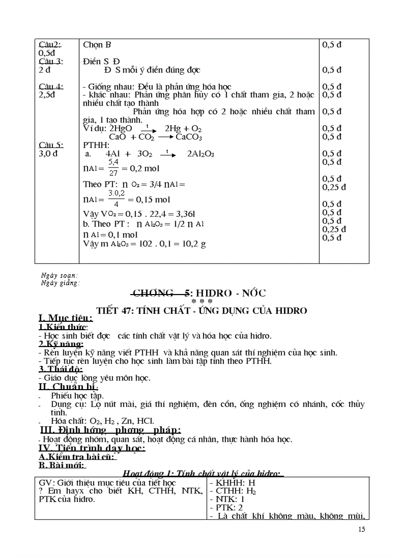image for page Giáo án hóa 8 hkII mới soạn