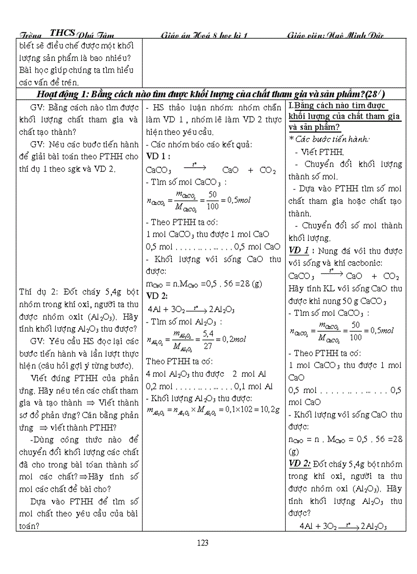 image for page Giáo án hóa 8 kiến thức chuẩn cả năm